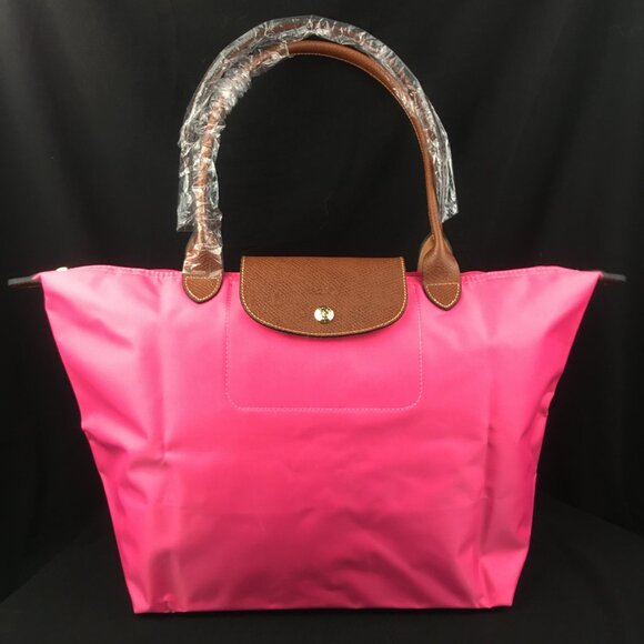 NWT Longchamp Le Pliage Original Large Shoulder Nylon Bag Tote baby Pink - Picture 2 of 10